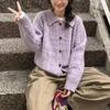 Autumn and winter new sweater jacket women's lapel gentle wind twist hollow knitted cardigan top
