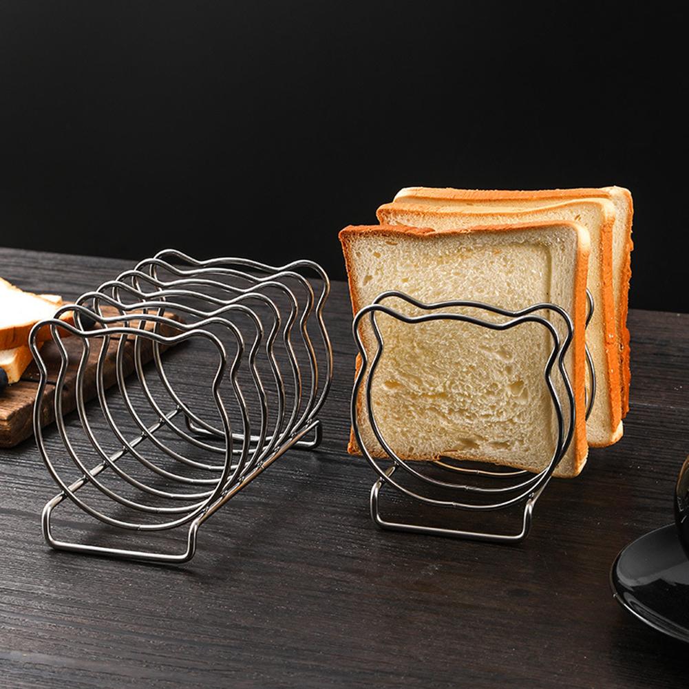 Slice Toasts Bread Rack,Stainless Steel Rustproof Bread Storage Rack,Breakfast Bread Stand Organiser For Bakery Cafe Display