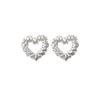 Minimalist Heart Tragus Stud Earrings for Women Silver Color Fashion Versatile Daily Wear Jewelry Accessories
