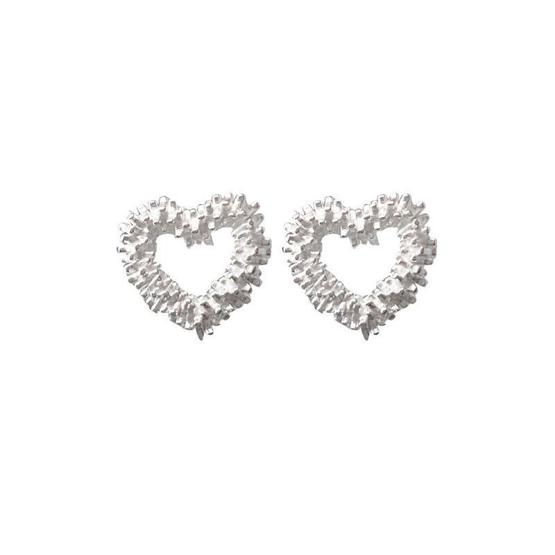 Minimalist Heart Tragus Stud Earrings for Women Silver Color Fashion Versatile Daily Wear Jewelry Accessories