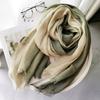 Color Matching Thin Fabric Cotton Scarf Simple Elegant Two-Color Scarf Vintage Versatile Long Shawl Men