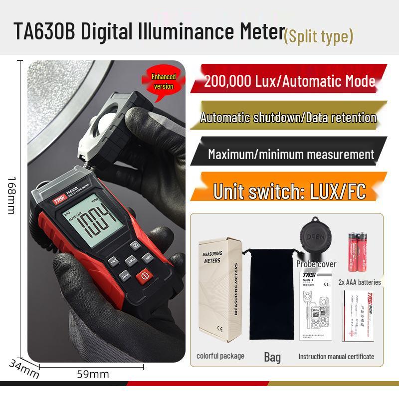 TEANNS TA630 High Precision Light Meter for Luminance and Illuminance Testing