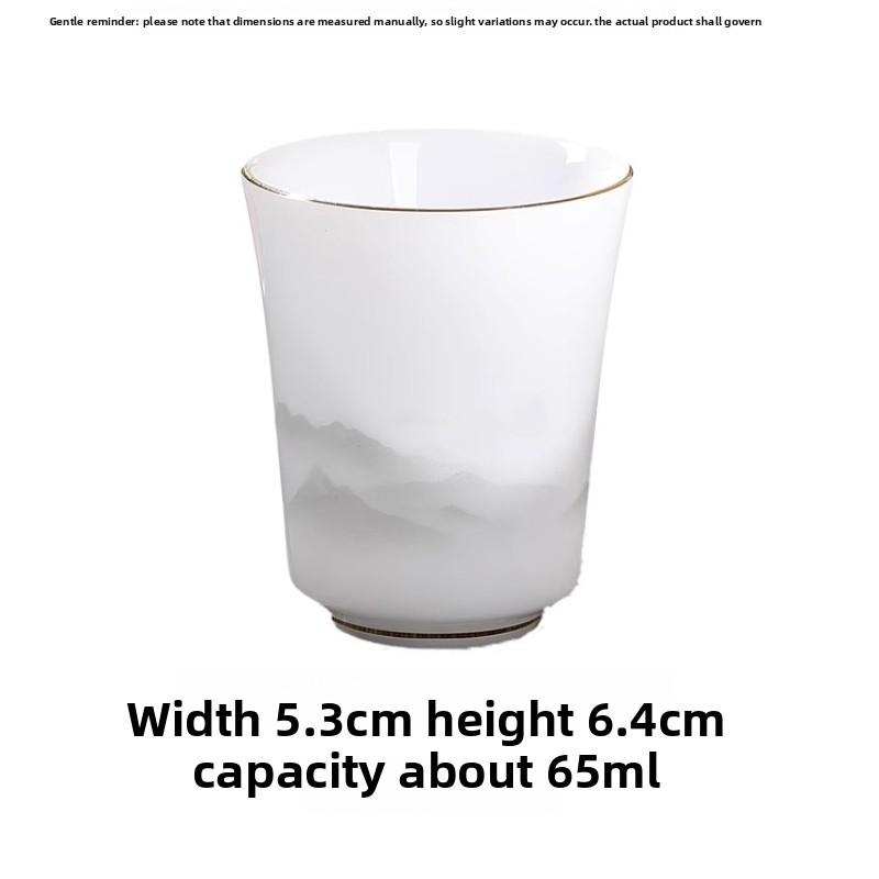 Porcelain Master Cup Ceramic Household Tea Tasting Single Cup Personal Special Kung Fu Tea Set High-end Light Luxury Tea Cup