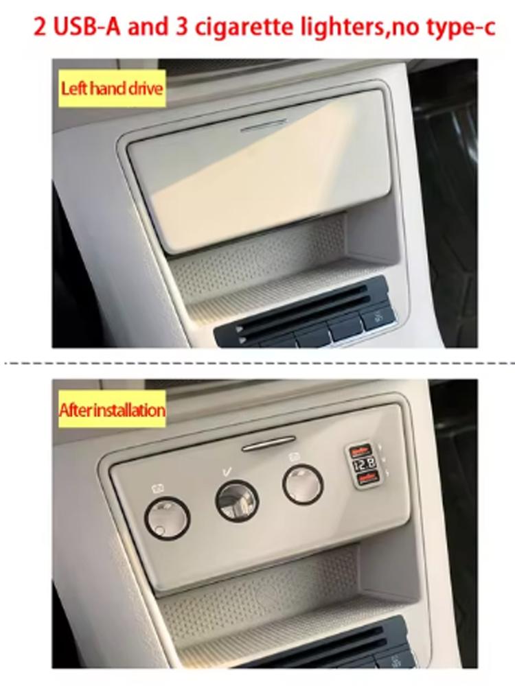 KEN CHUANG Car Charger for VW Tiguan Prototype Golf Plus Cigarette Modified Quick Charging for iPhone Xiaomi HUAWEI Mobile Phone