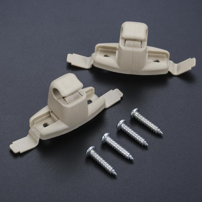 2Pcs Beige Car Sun Visor Clip Holder Bracket Sun Visor Clips including 4 Screws For BMW 32i 323i 328Ci 330xi M3 Car Accessory