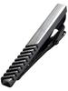 Tabarat Tie Made In Alligator Claw Men's Clip, Japan, Brass, Striped, Regimental, (Black/Silver)