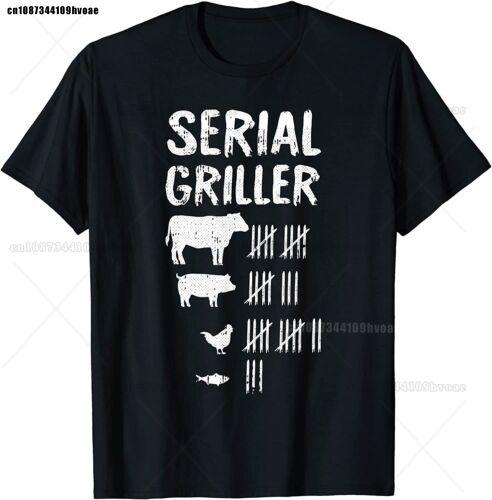 NEW LIMITED Serial Griller Fathers Day Funny Grilling Grill BBQ Master TShirt S