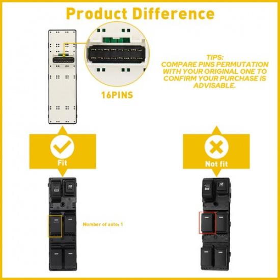 Master Power Window Switch for Kia Sorento 2010-2014 93570-2P100VA 93570-2P100