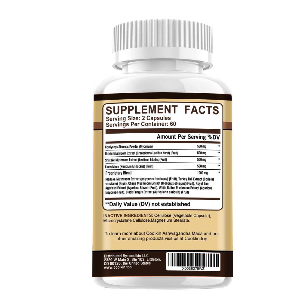 Coolkin - 10 Mushroom Complex Dietary Supplement - Brain Health