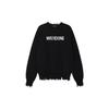 WE11DONE 25 Early Autumn Oversized Shoulder Rock Style Rhinestone Logo Knit Sweater Unisex Sweater Black WD-KT1-25-657-U-BK