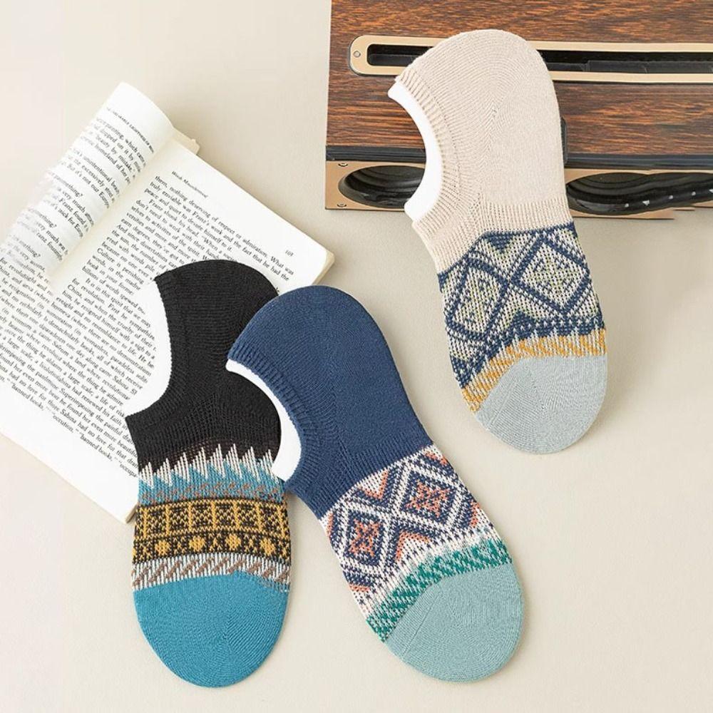 10Pairs Grid Patchwork Low-calf Socks Short Tube Invisible Socks Fashion Retro Boat Socks  Female
