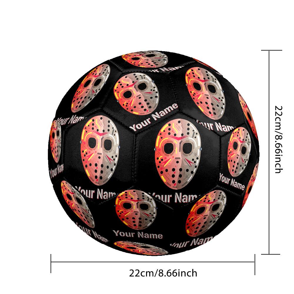 Custom Text Size 5 Soccer Ball, Standard Match Football For OutdoorFriday the 13th Jason Voorhees