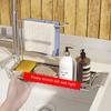 Telescopic Sink Shelf Adjustable Kitchen Soap Sponge Rag Brush Holder Stainless Steel Sink Drain StorageRack Sink Storage Basket