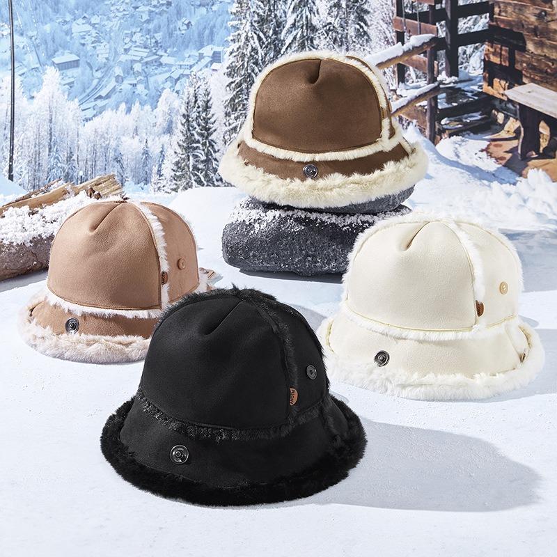New Cute Velvet Bag Hat Autumn and Winter Straps Niche Design Versatile Warm and Cold Hat Bag Two