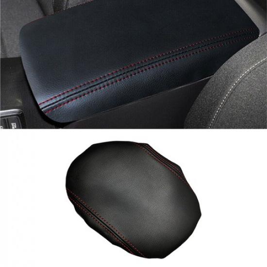 Auto Black Leather with Red Line Car Armrest Storage box For Honda Civic  22