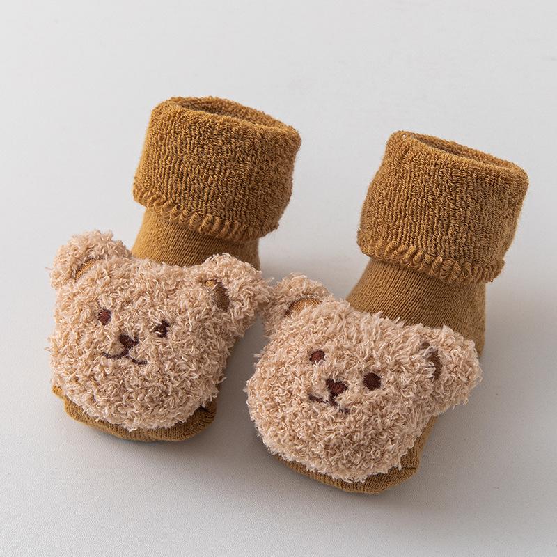 Thick Fleece-Lined Mid-Calf Socks for Newborns - Cotton, Warm, and Loose-Fit for Autumn and Winter