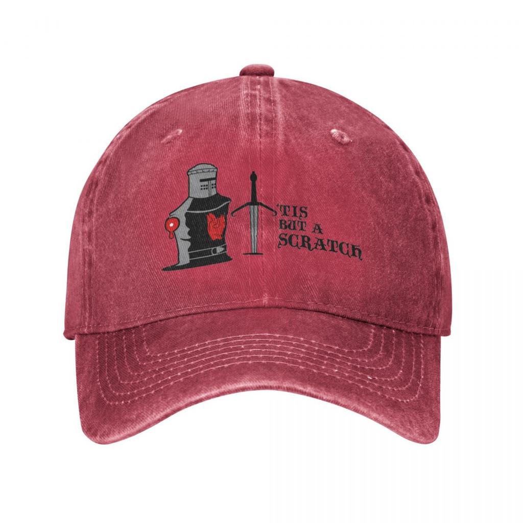 Vintage Tis But A Scratch Black Knight Monty Python Baseball Caps for Unisex Women Distressed Washed Sun Cap Travel Hats Cap