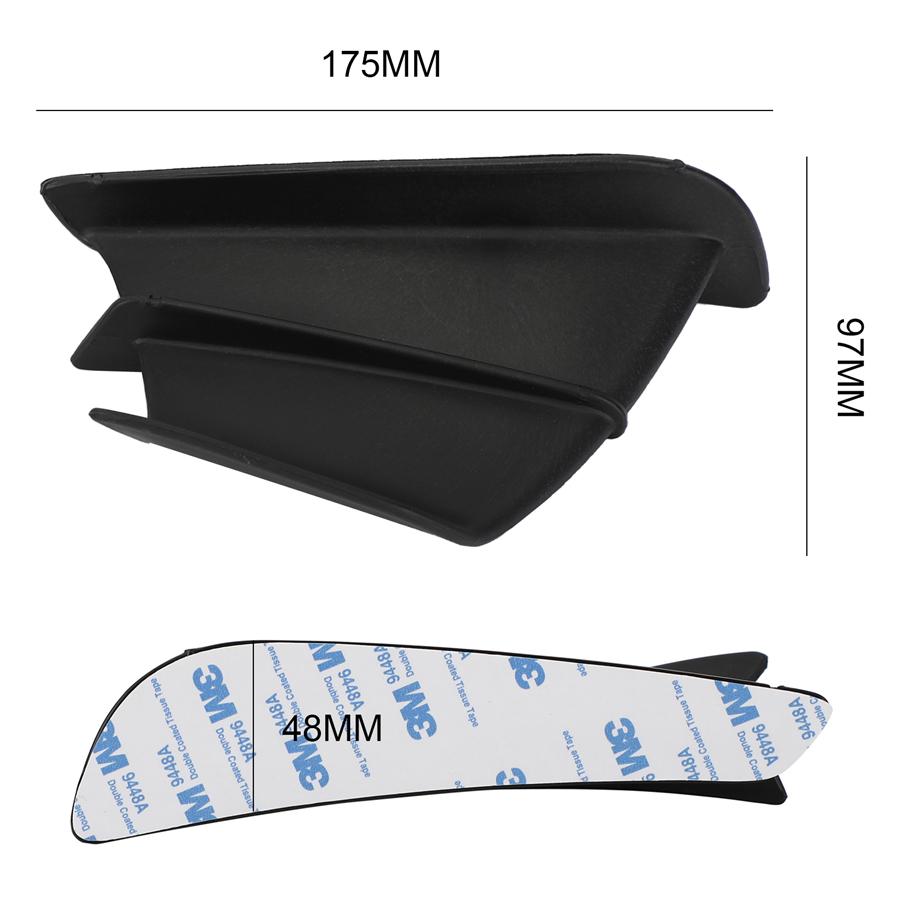 2pcs Motorcycle Side Winglet Wind Fin Spoiler Trim Cover Air Deflector ABS Black