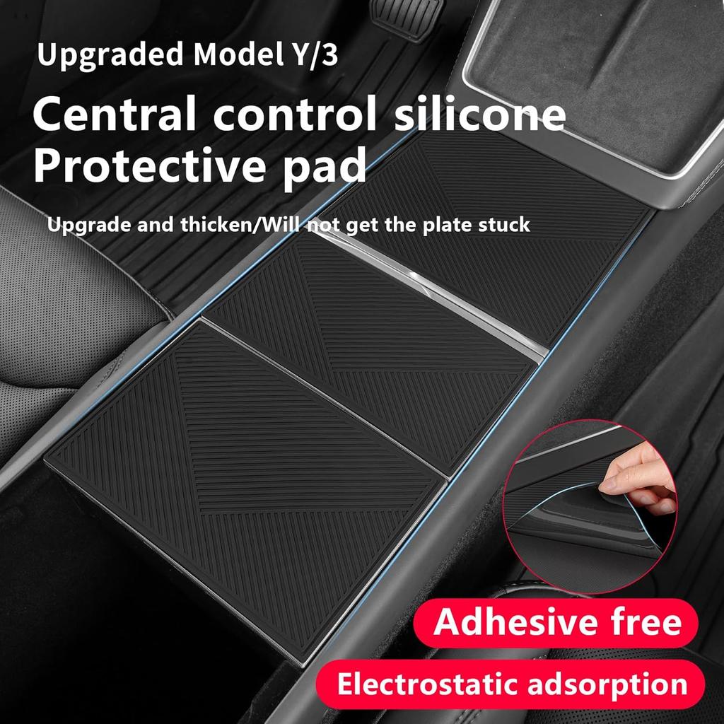 Center Console Silicone Wrap Kit for Tesla Model 3 2024-2025 / Model Y 2025, Tesla Center Console electrostatic adsorption Cover for Model 3/Y
