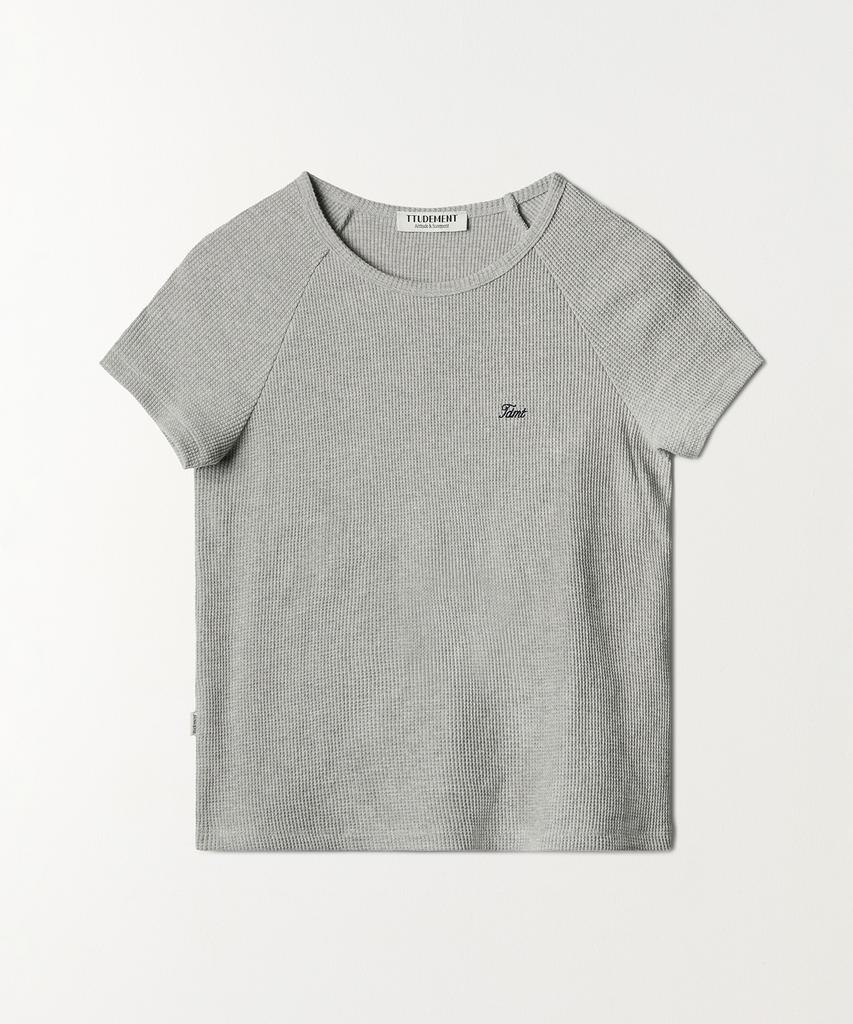 TTUDEMENT Raglan Short Sleeve T-Shirt (Melange Grey)