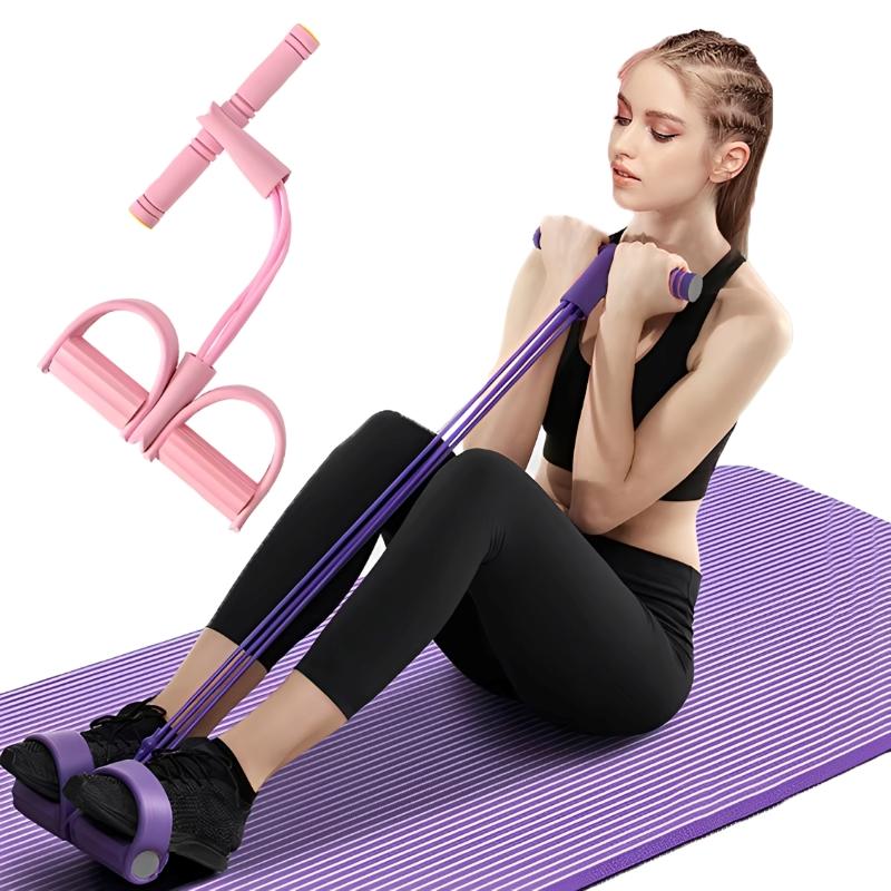 Four-Tube Tensioner Multi-Functional Fitness Yoga Band Abdominal Strengthening Elastic Rope Sit-Up Assistive Home Workout