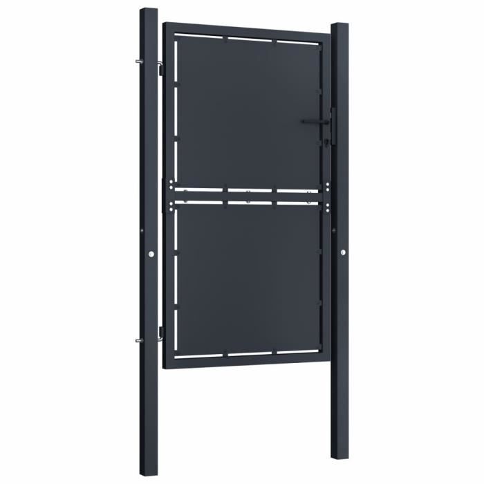 Portail de jardin - VIDAXL - Acier - 100 x 200 cm - Anthracite - Battant