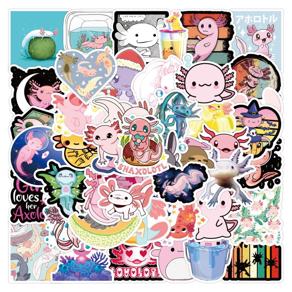 50pcs Animal Cute Axolotl Graffiti Stickers Cartoon Decals Diy Phone Suitcase