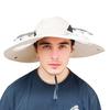 Fan Hat Wide-Brimmed Outdoor Hat with Dual-Power Fan Design Solar USB Charging Hiking Cycling Fishing Sun Hat