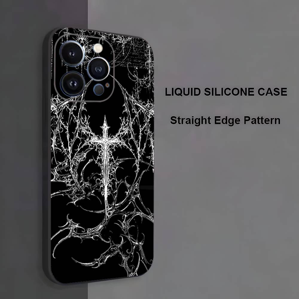 

Cyber Sigil Cross line Phone Case For iPhone 17,16,15,14,13,12,11 ,Pro Max,XS,X,XR,SE,Mini,8,7,Soft Silicone Black Cover iPhone17Air