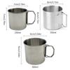 250/350/500ML Portable Camping Cup Carabiner Cup 304 Stainless Steel Cup Outdoor Mug Water Cup Coffee Cup With Foldable Handle