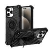 Painting Army Camouflage Carbon Fiber Magnetic Bumper Phone Case With Kickstand For iPhone 17 16 15 Pro Max Samsung S25 S24 A56 Hard Protective Cover