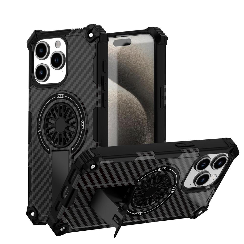 Painting Army Camouflage Carbon Fiber Magnetic Bumper Phone Case With Kickstand For iPhone 17 16 15 Pro Max Samsung S25 S24 A56 Hard Protective Cover