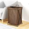 Large Capacity Dirty Clothes Basket Waterproof with Handle Folding Laundry Hamper Metal Frame Heighten Bottom