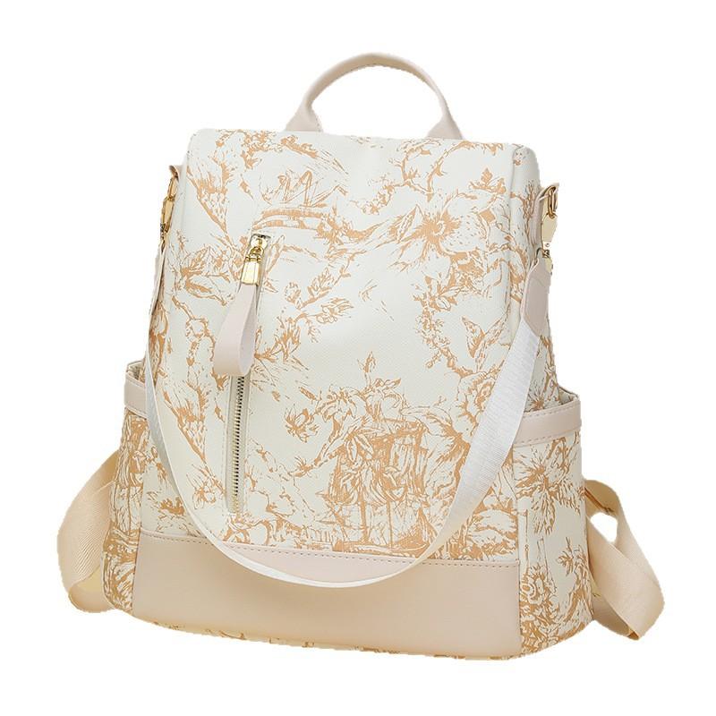 Schoolbag multi-purpose bag women's 1011 new simple large-capacity backpack retro European and American texture women's backpack