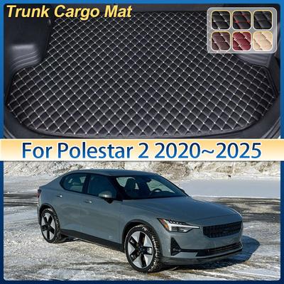Do akcesoriów Polestar 2 2020 2021 2022 2023 2024 2025 Skórzana Mata Bagażnika Samochodowego Antybrudna Poduszka do Przechowywania Ładunku Dywanik do Bagażnika