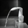 Waterfall Faucet Bathroom Basin Faucet Cold and Hot Brass Mixer Sink Taps White Black Torneira Banheiro Single Hole Deck
