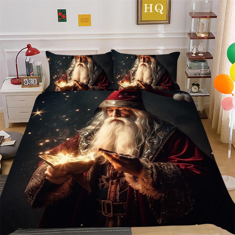 Christmas Gift 3D Printed Polyester Pillowcase Quilt Cover Two Or Three-Piece Set Is Available