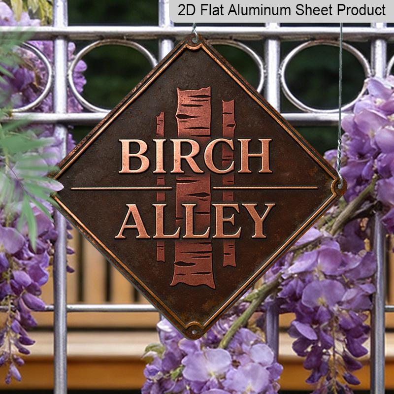 

2D Flat, 1pc Suitable for Suitable for Suitable for Street Scene Collectors Vintage Birch Alley Themed Metal Wall Sign - Retro /Latin America/Asian 20*20cm
