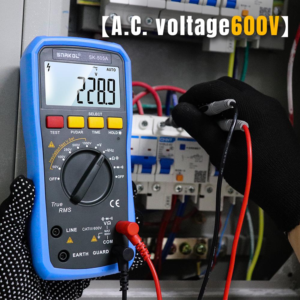 

Snakol SK-505A 2in1 Тестер опору ізоляції 1000 В Мегомметр Вольтметр Цифровий мультиметр AC/DC Вимірювач резисторів напруги
