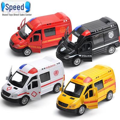 Children's Alloy Toy Van: Ambulance, Fire, SWAT Model - Pull Back Action, Free Shipping