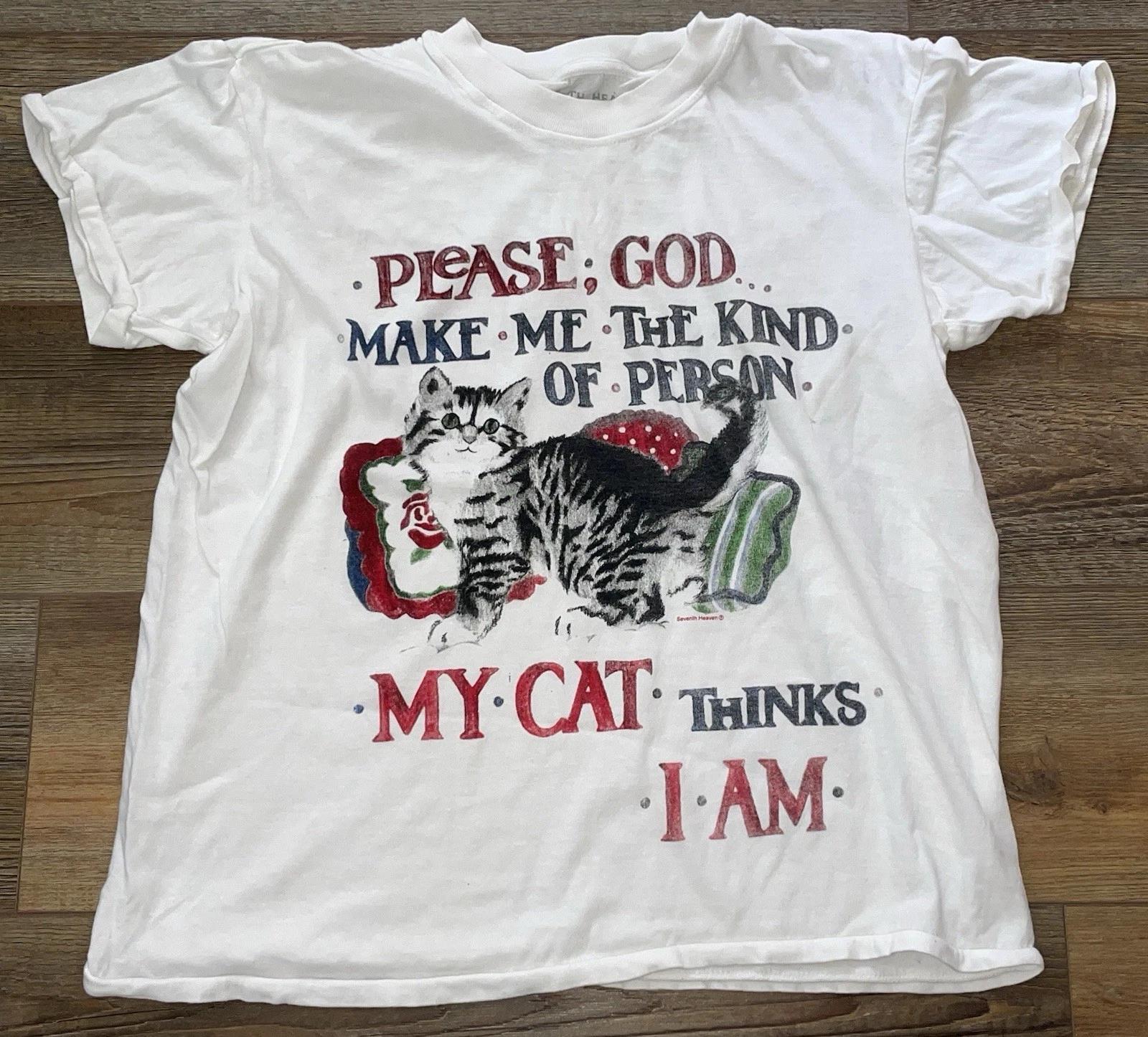 

Seventh Heaven Please God CAT Tee Shirt Mens M Fashion Designer John Ross L
