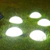 5pcs 1 Drag 5 Lawn Lamps Half Ball Shaped Cobblestone Lamp Solar Ground Lights  Outdoor Garden Lawn