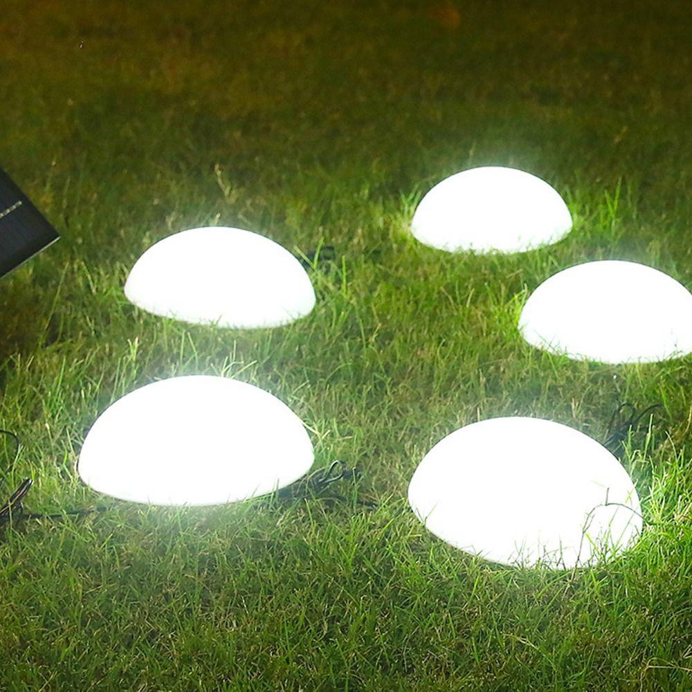 5pcs 1 Drag 5 Lawn Lamps Half Ball Shaped Cobblestone Lamp Solar Ground Lights Outdoor Garden Lawn