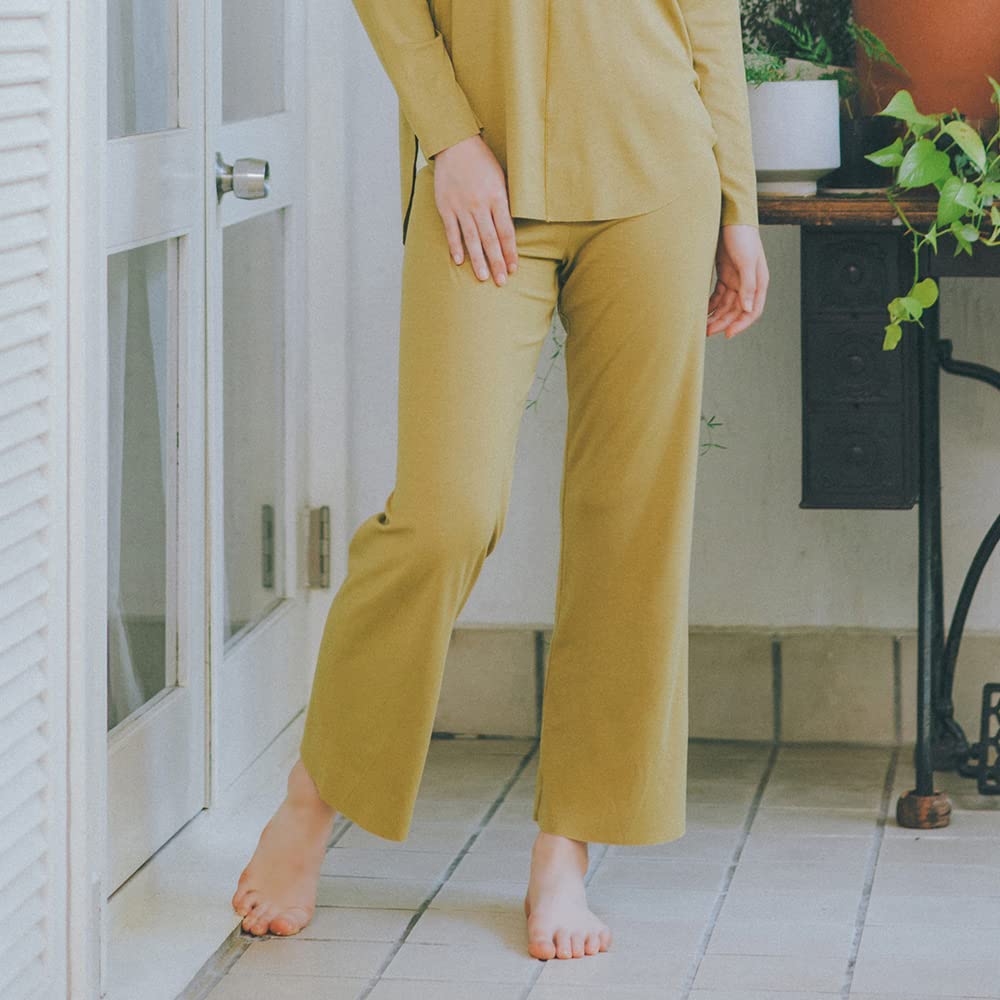 Gunze SAi SA2261 Powder Cream Long Relaxation Soft and Moisturizing Size M Women's Pants, Loungewear, Wear, Comfortable, Finish,