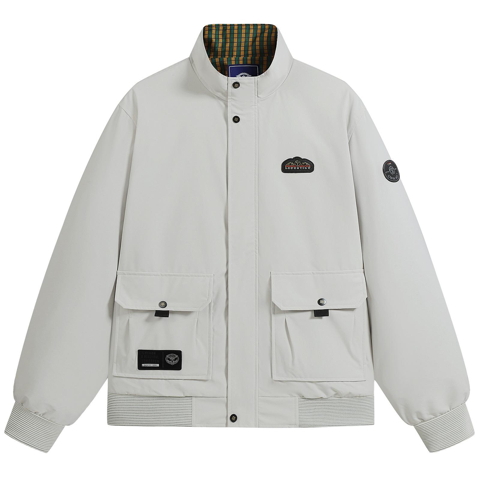 Куртка Вышитая Куртка со Стойкой Мужская Куртка Красивая Повседневная Рабочая Куртка Многокарманная XS