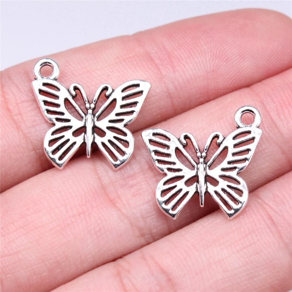 Charms Small Butterfly Pendants Wedding Jewelry Findings ZC114