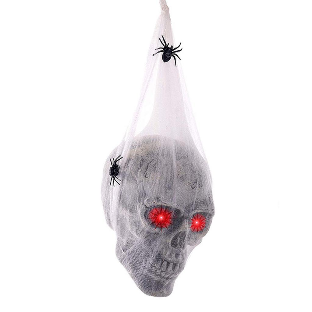 ABS With Glowing Eyes Creepy Atmosphere Decoration Halloween Spider Skull