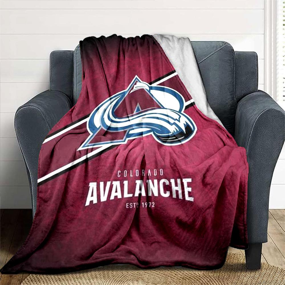Colorado Avalanche Print Flannel Blanket High Quality Warm Comfortable Cover for All Seasons Perfect for Gifts Home Decor