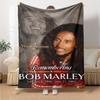 Bob Marley Individuell anpassbare Textdecke Mehrzweck-Personalisierte Decke Ultra-Weich Vielseitig für Bettwäsche Büro Nickerchen Wohnzimmer Vier Jahreszeiten Mehrzweck