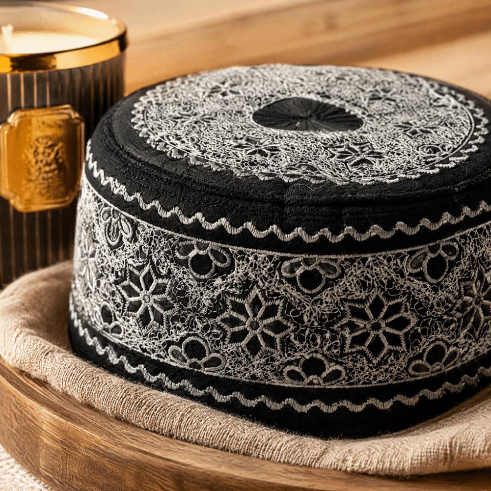 Embroidered Design Embroidered Kufi Hat Traditional Kufi Cap For Weddings